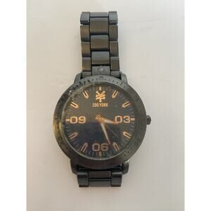 Zoo York men's wrist watch black face & band large numbers UNTESTED